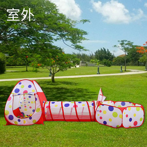 Ensemble de tente de jeu pour enfants, 3 pièces, tente en tissu, tunnel, piscine à balles, pour 2-4 ans, jouet souple unisexe, utilisation en extérieur et en intérieur - Product Image 2