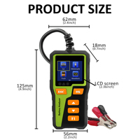 Probador de batería de automóvil con detector de voltaje BT30 12V con escáner de diagnóstico de 10 idiomas y analizador de motor 1 año de garantía
