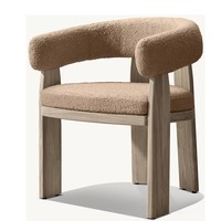 Ensemble de table et chaises de salle à manger d'extérieur en teck minimaliste moderne pour villa et hôtel