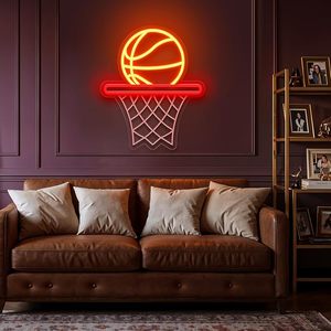 Basketball Neon <b>Sign</b> LED Neon Light USB Powered for Wall Decor Dimmable Neon <b>Sign</b> for Living Room Bedroom Man Cave - Product Image 5