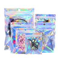 Sachet holographique personnalisé 4x6 avec fermeture éclair, rose arc-en-ciel, étanche, en PE, pour aliments pour bébés, animaux de compagnie, sucettes, et collations de qualité alimentaire