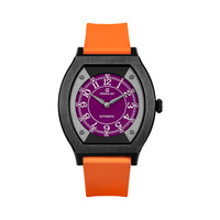 Montres mécaniques tonneau pour homme CRONUSART, nouveau design, boîtier en titane personnalisé, chiffres violets luminescents, bracelet en caoutchouc, édition limitée Hangzhou