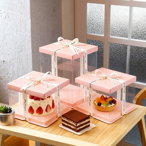 Wholesale Food Grade Tall Transparent Plastic Square <b>Cake</b> Packaging <b>Boxes</b> Portable Lightweight Disposable Customizable Shape - Product Image 5