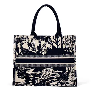 Borsa in lino da donna con stampa Logo personalizzata di moda borsa da viaggio riutilizzabile regalo Shopping Product Tote juta Bag