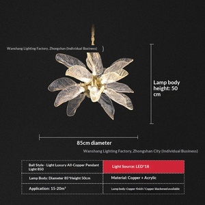 All-copper Acrylic <b>Light</b> Luxury Living Room Chandelier Minimalist Elegant Suitable Villa Bedroom Dining Room Tree <b>Branch</b> Design - Product Image 5