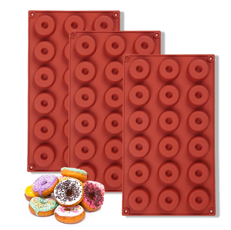18 Holes Round Non-Stick Silicone Cake Decorating Supplies Sweets Cookie Silikonform Donut Mold