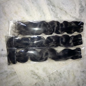 REMI HAIR One Color One Texture Indian Donor Remy Virgin Natural Wave <b>Machine</b> Double Weft Weave Hair Extensions All Colors - Product Image 1