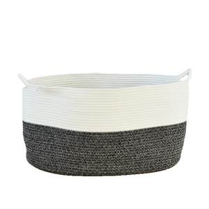 Woven <b>Storage</b> <b>Basket</b> <b>Large</b> Cotton Rope Rectangle White Black Household Laundry Toy Organizer Bedroom Clothes <b>Storage</b> <b>Basket</b> - Product Image 3