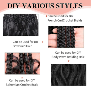 Cabello Sintético Preestirado Retardante de Llama para Trenzar, 24 Pulgadas, Trenzas Fáciles, Sin Enredos, Rizado Francés, a Granel para Mujeres - Product Image 4