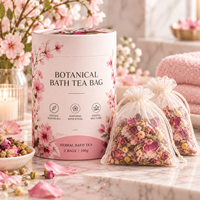 Teh Herbal Mandi Label Pribadi, Campuran Bunga Alami untuk Spa di Rumah yang Menenangkan, Rendaman Mawar Lavender Chamomile