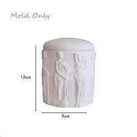 UOBOBO Bougie parfumée à la cire de soja 100% en relief grec 3D avec pot en ciment Pot à bougie extérieur avec couvercle