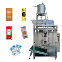 Machine d'emballage verticale entièrement automatique pour liquides, adaptée à la sauce tomate, au vinaigrette, à la mayonnaise, au miel, au lait concentré
