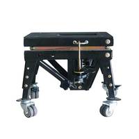 Équipement conforme à la norme CE, cric à ciseaux pour moto de 300 lb, patin en caoutchouc, cric hydraulique pliable pour moto avec 4 roues universelles