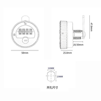 Serrure à combinaison sans clé à 4 chiffres en alliage de zinc avec coque ABS pour armoire électrique, casier, boîte aux lettres – Installation facile