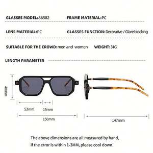 Lunettes de soleil rétro de luxe avec logo personnalisé, bloquant la lumière bleue, UV400, style aviateur carré pour hommes et femmes - Product Image 4