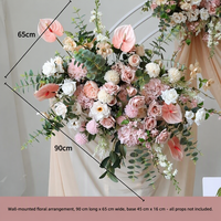 Fleurs artificielles roses pour mariage Zone d'accueil Photo Zone Fond Mur Arche Proposition Suspendus Fleurs murales Fleurs décoratives