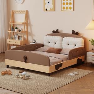 Letto per Bambini in Legno Massello di Alta Qualità, Moderno <span class=keywords><strong>e</strong></span> Semplice, con Sponda di Sicurezza, Letto Singolo per Ragazzi <span class=keywords><strong>e</strong></span> Ragazze - Product Image 3