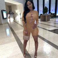 Combinaison moulante sexy à manches longues et transparente pour femme – Nouvelle collection été 2023