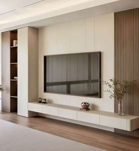 <span class=keywords><strong>Meuble</strong></span> mural TV <span class=keywords><strong>de</strong></span> luxe moderne, élégant, en bois, pour salon et appartement, avec fonction motorisée - Product Image 3