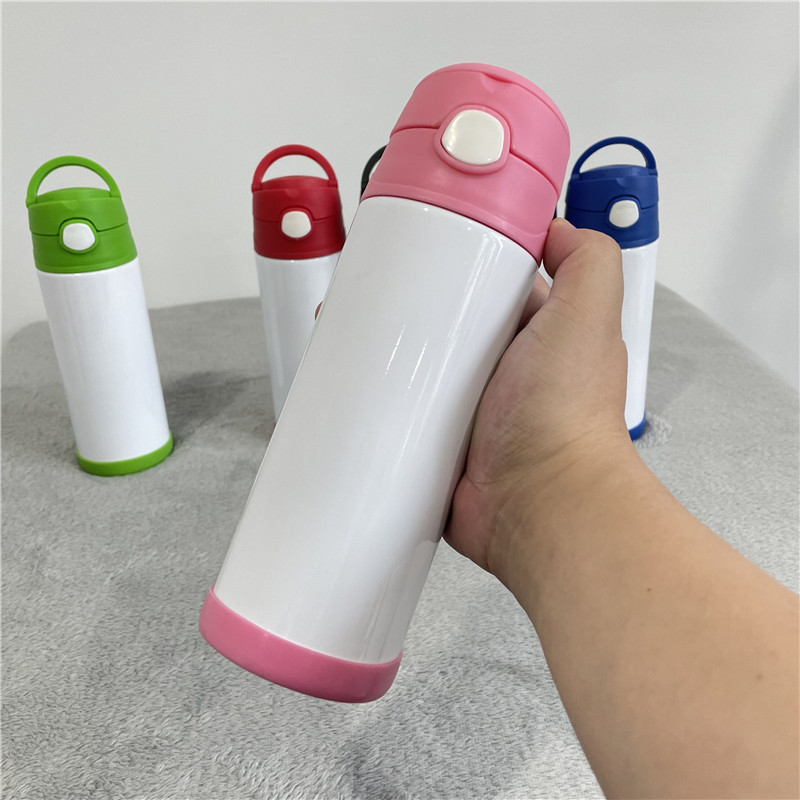 12oz Skip flip hop lids white blank sublimation Kids baby children's Sippy straw Insulated Toddler Straw Sippy Cup Tumbler