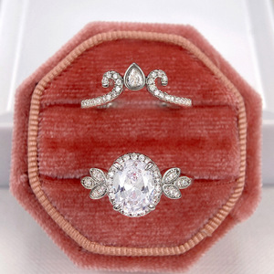 Set di Anelli Corona Principessa con Zirconi Scintillanti per Donne, Gioielli Eleganti e di Lusso per Matrimoni - Product Image 6
