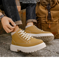 Bottes de randonnée en cuir imperméables à semelle épaisse, chaussures de marche décontractées