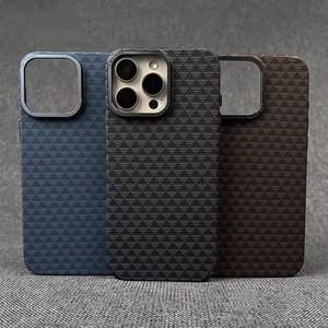 เคสโทรศัพท์ลายทอใยอะรามิดสำหรับ iPhone 15 16 17 18Pro Max ขอบกล้องโลหะ ป้องกันรอยนิ้วมือ กันกระแทก - Product Image 1