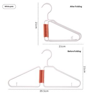 ไม้แขวนเสื้อพับได้ประหยัดพื้นที่สำหรับการเดินทางและการจัดเก็บในตู้เสื้อผ้า ไม้แขวนเสื้อพลาสติกแบบพับได้พร้อมดีไซน์กันลื่น - Product Image 2