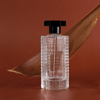 Flacon en verre transparent de luxe de 150 ml, forme unique, étanche, avec bouchon vaporisateur pour parfum, huile essentielle, cosmétique