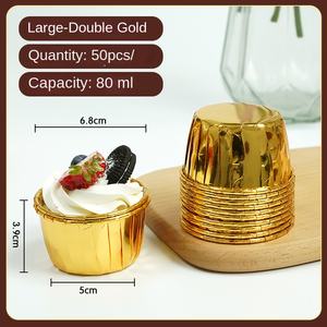 Usine directe grand gâteau tasse en papier haute température tasse de cuisson épais rouleau d'or étuis de cuisson pâtisserie 5039 Curling pour gâteaux - Product Image 6