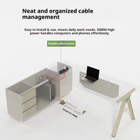Scrivania Commerciale Ignifuga in PVC MEKIA per Manager ed Executives con Mobile Laterale 1,6m e Set Sedia da Ufficio Contemporanea