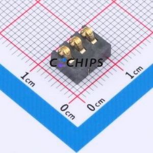 GT-BTP30003-0350B-019B Blade/Spring Contact Battery Connector SMD,P=3mm Connector Spring Contact Type 3mm 3P Vertical Mount - Product Image 1