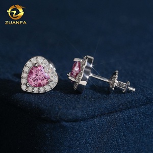 <span class=keywords><strong>Orecchini</strong></span> a perno con moissanite <span class=keywords><strong>rosa</strong></span> D VVS all'ingrosso, taglio a cuore, con halo, in <span class=keywords><strong>argento</strong></span> 925, stile Iced Out - Product Image 4
