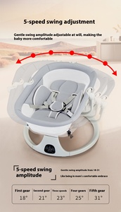 Berceau musical pour tout-petits, balançoire électrique pour bébé, transat pliable pour nouveau-né, chaise à bascule musicale vibrante - Product Image 5