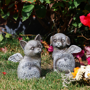 Pierre commémorative personnalisée pour animaux de compagnie, en résine écologique peinte à la main, avec motif d'amour, pour chats et chiens - Product Image 1