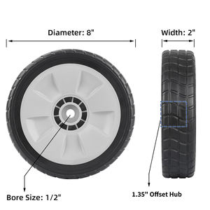 Roues avant, roues <span class=keywords><strong>de</strong></span> 8 pouces adaptées aux tondeuses à gazon <span class=keywords><strong>Honda</strong></span> HRR216 HRS216 HRT216, roues <span class=keywords><strong>de</strong></span> 8 pouces, lot <span class=keywords><strong>de</strong></span> 2 - Product Image 3