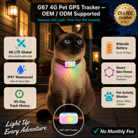 Traceur GPS pour animaux de compagnie G674G en plastique, haute précision, localisation en temps réel, 4G Android, étanche, autonomie de plus de 20 heures pour chiens et chats