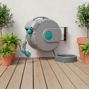 Enrouleur <span class=keywords><strong>de</strong></span> <span class=keywords><strong>tuyau</strong></span> d'arrosage mural rétractable anti-UV haute pression durable <span class=keywords><strong>de</strong></span> 30 m avec boîte <span class=keywords><strong>de</strong></span> rangement - Product Image 1