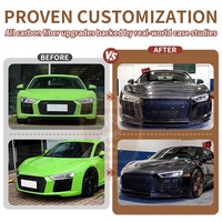 1016 pièces de couverture de capot de moteur de voiture en Fiber de carbone brillant de Style 3K pour capot de moteur de voiture Audi R8
