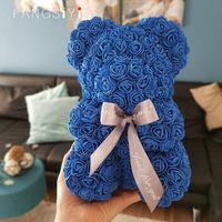 Grosir bunga mawar buatan beruang dekoratif hadiah bunga untuk pernikahan pengantin dekorasi Valentine jumlah besar