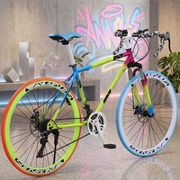 Vélo de route de haute qualité, acier haute teneur en carbone, freins à disque doubles, roues de 26 pouces, 21/24 vitesses, fourche à suspension, personnalisation du vélo de route