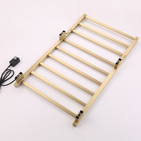 Sèche-serviettes électrique intelligent en acier inoxydable poli miroir avec étagère de rangement mural pour salle de bain, appartement, hôtel, séchage rapide, certifié CE