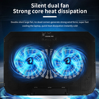 Refroidisseur d'ordinateur portable à double ventilateur avec hauteur réglable et excellente performance de refroidissement