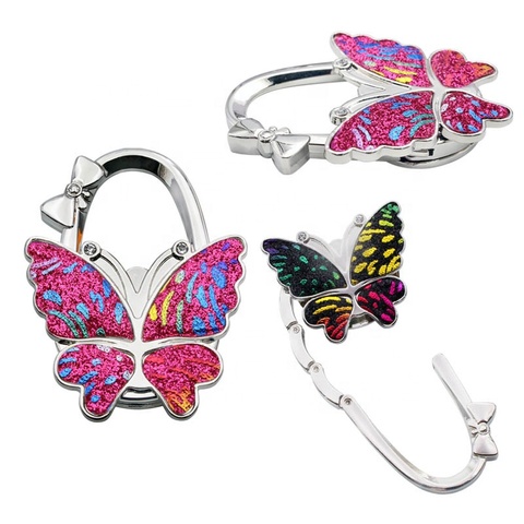 Customized logo  Foldable Handbag Hook Purse Bag Hanger Hook With Animal Shape