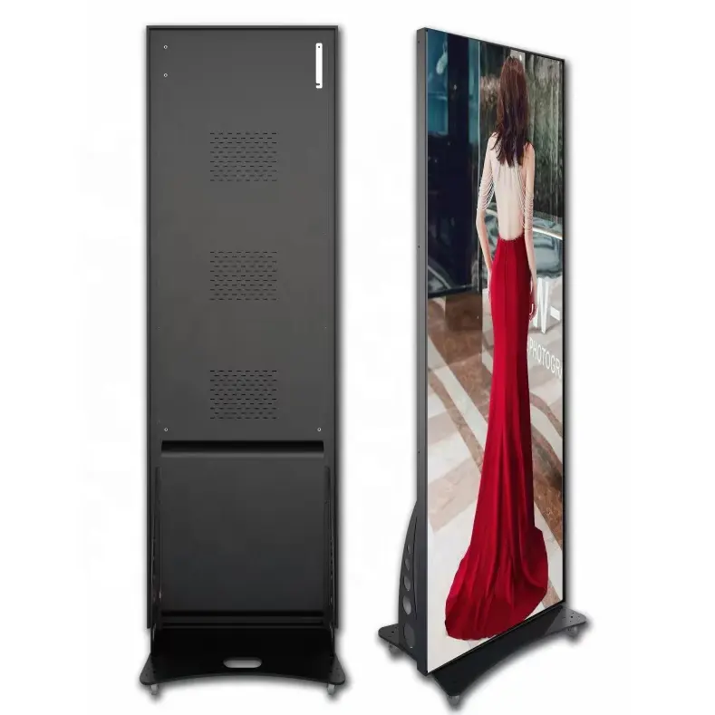 2024 portatile Ultra sottile P2 P2.5 digitale Video pubblicità Poster con schermo a specchio Poster con Led