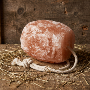 Himalayan Pink Salt Lick for Livestock Custom Packing Premium Quality Lick on a Rope Beneficial for Horses Cattle Dogs & Cotton - Product Image 1