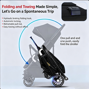<span class=keywords><strong>Poussette</strong></span> légère tout-terrain JXB en acier haute teneur en carbone, pliable d'un seul clic, pour nouveau-nés et jeunes enfants - Product Image 4