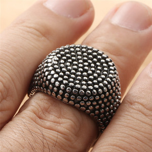 Men's <b>Titanium</b> Steel Starry <b>Ring</b> Micro Pave Dots Punk Style Jewelry Gift - Product Image 4