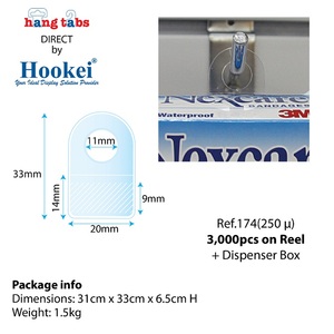 Ref 174c Nhỏ Vòng Euro Lỗ Treo Tab Móc Rõ Ràng Dính Treo Nhựa Tự Dính Treo Tab Cho Bao Bì Giấy Các Tông - Product Image 2