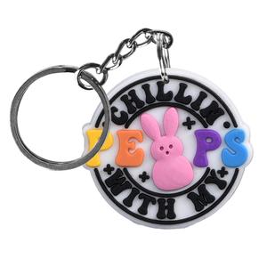 Llaveros de PVC con diseño de conejo, pollito y trébol de San Patricio y Pascua, ideales para regalos festivos, venta al por mayor - Product Image 5